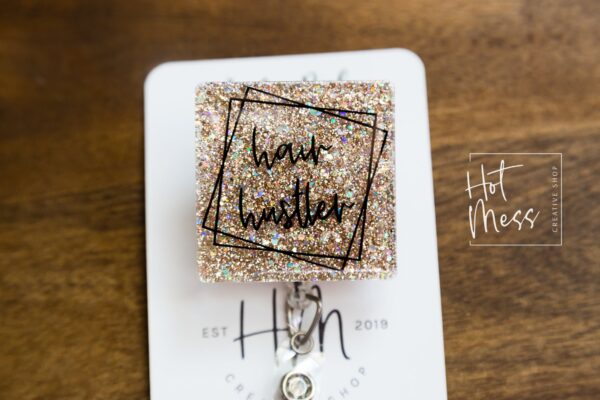 Hair Stylist Badge Reel,  Retractable ID Holder, Interchangeable Lanyard, self care badge reel