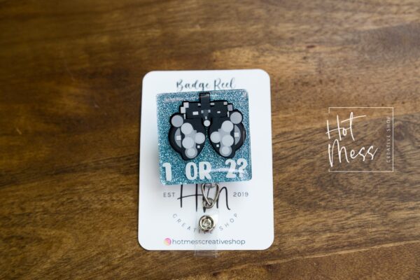 il_fullxfull.3763433042_kko0 Funny Eye Doctor Badge Reel, 1 or 2? Ophthalmology, Optometrist, Doctor Office, Nurse Medical ID Holder, Retractable Badge Reel