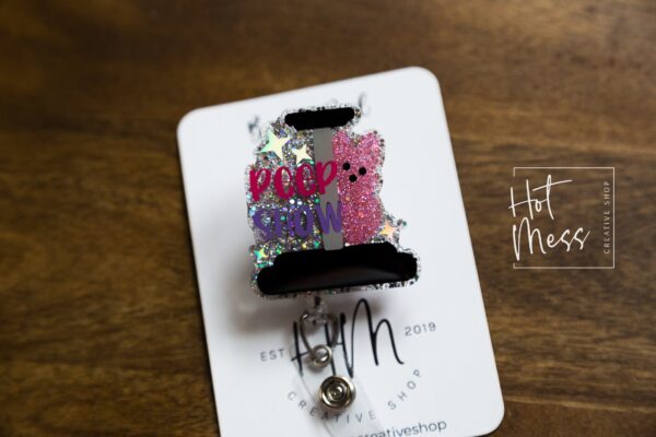 il_fullxfull.3763739796_4p2e Spicy Accountant Peep Show Funny Glitter Badge Reel, RN ID Holder, Retractable Acrylic Badge Reel, Nurse Gift, Night Shift