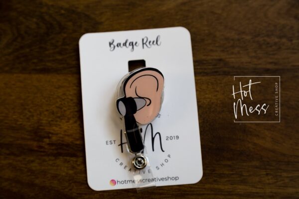 il_fullxfull.3764512429_1ijp ENT Badge Reel, Otoscope Badge Holder, Audiologist id Holder, Retractable Acrylic Badge Reel, Doctors Office gift