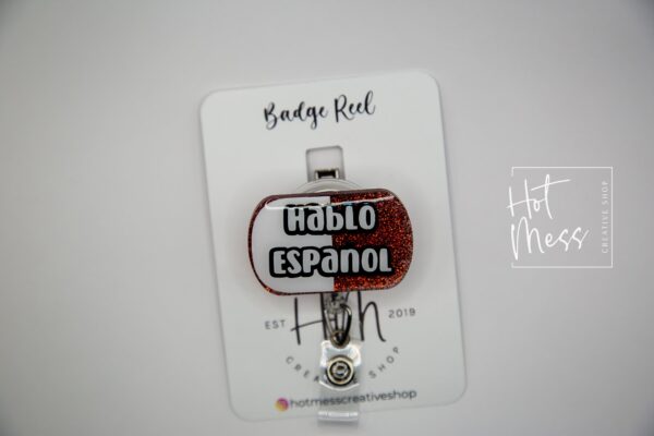 Hablo Espanol Badge Reel, Medical Badge Reel, Retractable Badge Reel, Interchangeable