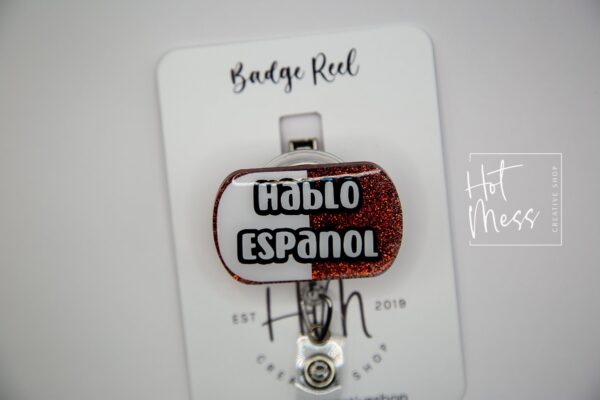 Hablo Espanol Badge Reel, Medical Badge Reel, Retractable Badge Reel, Interchangeable