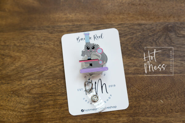 il_fullxfull.3781456716_dsyr Microscope Badge Reel, Lab Tech Gift, Biology Equipment, science badge reel, Retractable Badge Reel, Interchangeable Badge Holder