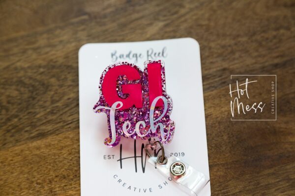 il_fullxfull.3786817634_nw9b GI Tech Badge Reel, GI Nurse ID Holder, gastroenterology, gastro technician, gi appreciation gift