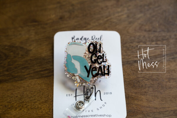 il_fullxfull.3789743153_49fg Sonographer Badge Reel, Oh Gel Yeah Badge Reel, Funny badge reel, ultrasound tech, rdms gift