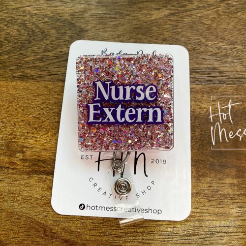 il_fullxfull.3800532578_lxxd Nurse Extern Badge Reel, Extern Nurse pin, Nurse in training Badge ID