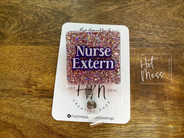 il_fullxfull.3800532578_lxxd Nurse Extern Badge Reel, Extern Nurse pin, Nurse in training Badge ID