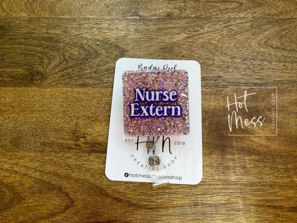 il_fullxfull.3800532580_9i2f Nurse Extern Badge Reel, Extern Nurse pin, Nurse in training Badge ID