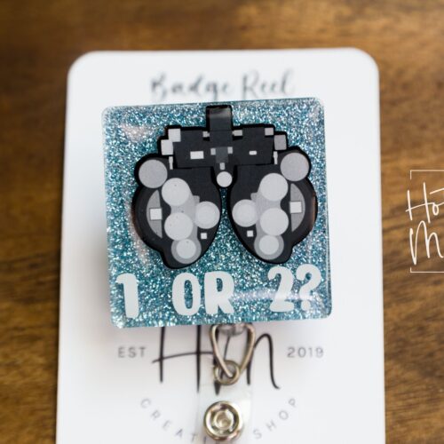 Funny Eye Doctor Badge Reel, 1 or 2? Ophthalmology, Optometrist, Doctor Office, Nurse Medical ID Holder, Retractable Badge Reel