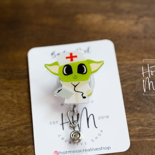 Alien Nurse Badge Reel, badge ID, Retractable ID, Lanyard Badge Holder, Nurse Gift, MD1