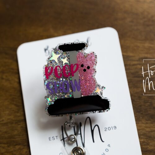 Spicy Accountant Peep Show Funny Glitter Badge Reel,  RN ID Holder, Retractable Acrylic Badge Reel, Nurse Gift, Night Shift