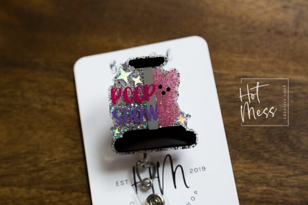il_fullxfull.3811349129_n5h6 Spicy Accountant Peep Show Funny Glitter Badge Reel, RN ID Holder, Retractable Acrylic Badge Reel, Nurse Gift, Night Shift