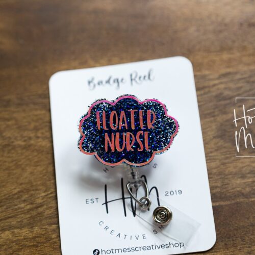 il_fullxfull.3811367993_5vo4 Floater Nurse Cloud Funny Badge Reel, Nurse ID Holder, Retractable ID Holder, Interchangeable Badge Reel, Nurse Gift