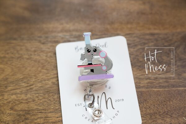 il_fullxfull.3829051199_br9s Microscope Badge Reel, Lab Tech Gift, Biology Equipment, science badge reel, Retractable Badge Reel, Interchangeable Badge Holder