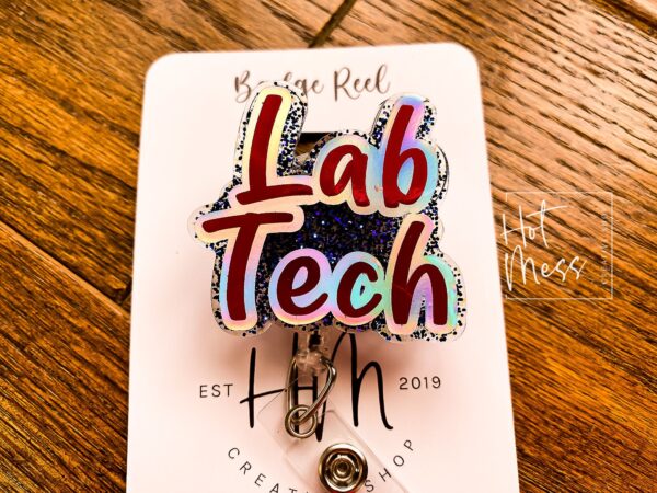 Lab Tech Badge Reel, Funny Badge Reel, Retractable Badge Reel, Interchangeable Badge Reel, Lab tech gift