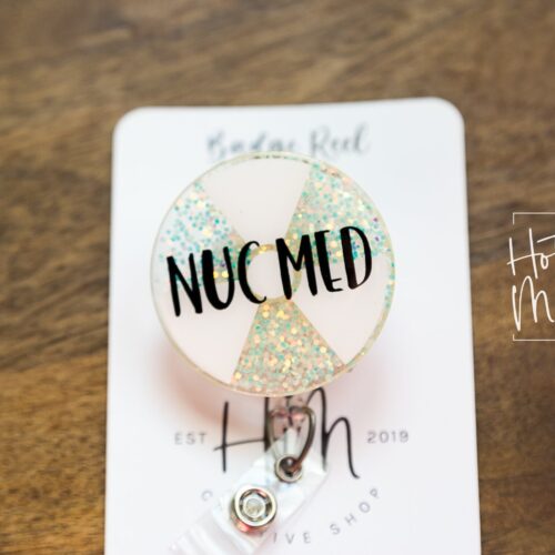il_fullxfull.3834320963_55e8 NUC Med Badge Reel, Nuclear Medicine ID Holder, nuc med tech, Interchangeable Badge Reel