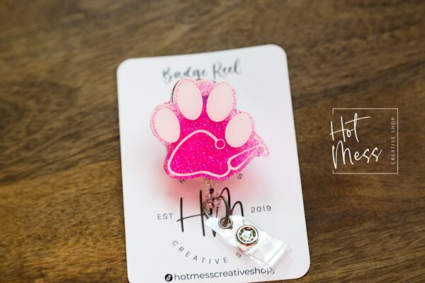 Vet Badge Reel, Vet Tech Badge Holder, Retractable Acrylic Badge Reel, Vet Gift