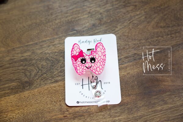 Thyroid Badge Reel, Endocrinologist pin, thyroid awareness Nurse ID Holder, Retractable badge