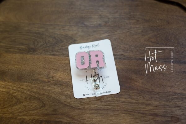 OR Nurse Badge Reel, Operating Room Badge Reel, Scrub Tech  ID Holder, Interchangeable, Glitter Badge Reel