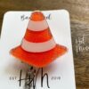 Funny Traffic Cone Retractable Badge Reel: Interchangeable ID Holder for Construction & Volunteers