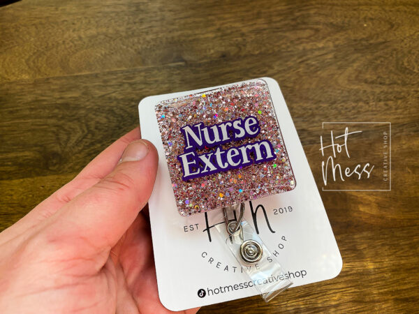 il_fullxfull.3848061877_cy52 Nurse Extern Badge Reel, Extern Nurse pin, Nurse in training Badge ID