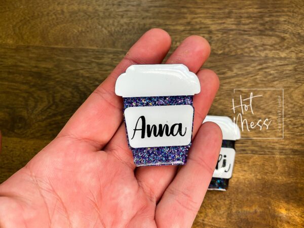 il_fullxfull.3848089475_dx1d Barista Badge Reel, barista gift, Barista ID Holder, Interchangeable, Glitter Badge Reel