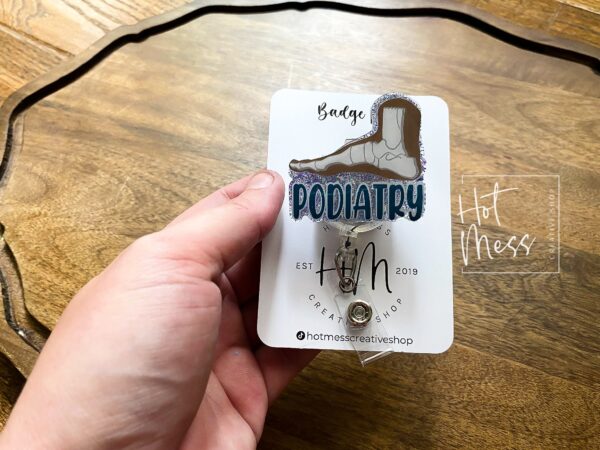 Podiatrist Funny Badge Reel, Doctors Office ID holder, Cute badge reel, foot doctor, DPM
