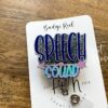 Black Speech Squad Badge Reel, Speech Language Pathologist Badge Holder, Speech Therapist ID holder