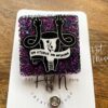 No Uterus, No Opinion Funny Glitter Badge Reel, Feminist Badge Reel, Interchangeable ID holder