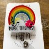 Music Therapy Badge Reel, Therapist pin, Retractable Acrylic Badge Reel, Therapy Gift, music therapist gift