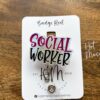 Social Worker Badge Reel, Retractable Badge Reel, Interchangeable Badge Holder, social worker gift, Purple glitter