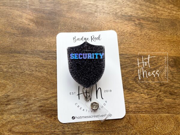 Security Badge Reel, RN ID Holder, Retractable Acrylic Badge Reel, Security Lapel Badge Reel