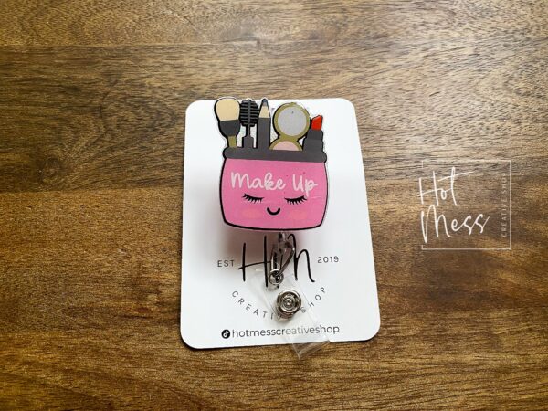 il_fullxfull.3873163120_2a88 Make Up Badge Reel, MUA badge reel, Retractable Badge Reel, Interchangeable Badge Reel, makeup artist gift