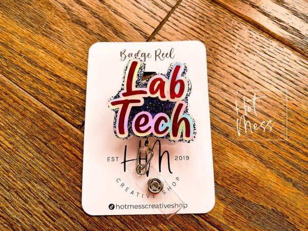 Lab Tech Badge Reel, Funny Badge Reel, Retractable Badge Reel, Interchangeable Badge Reel, Lab tech gift