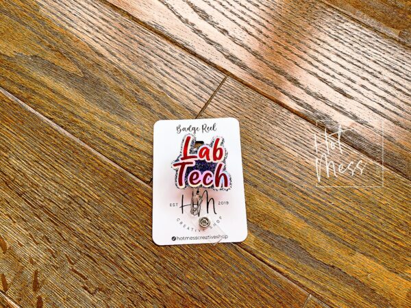 Lab Tech Badge Reel, Funny Badge Reel, Retractable Badge Reel, Interchangeable Badge Reel, Lab tech gift