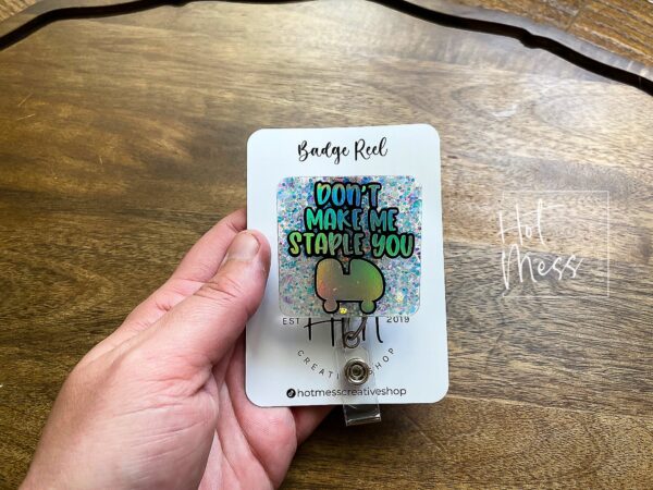 Roller Coaster Badge Reel, Don't make me staple you Badge Reel, Amusement Park Badge Reel, Theme park Badge Reel