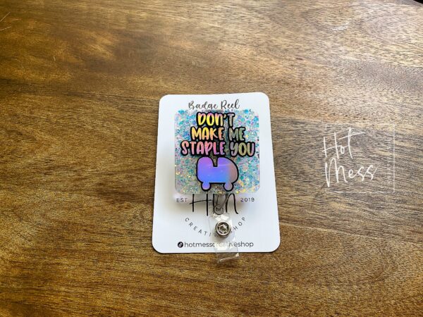 Roller Coaster Badge Reel, Don't make me staple you Badge Reel, Amusement Park Badge Reel, Theme park Badge Reel