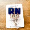 Gold RN Life Badge Reel, Nurse Pin, RN ID Holder, Retractable Acrylic Badge Reel, Glitter Badge Reel
