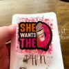 She Wants The Coffee Funny Badge Reel, Coffee Lover Badge Reel, Interchangeable ID Holder, Funny badge Reel, Retractable Lanyard