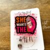 She Wants The Coffee Funny Badge Reel, Coffee Lover Badge Reel, Interchangeable ID Holder, Funny badge Reel, Retractable Lanyard