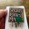 Shady Pines Ma Funny Gold Glitter Badge Reel, RN ID Holder, Retractable Acrylic Badge Reel, Teacher gift, Sarcasm Assisted Living
