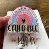 Child Life Badge Reel, Boho Rainbow, Retractable ID Holder, Interchangeable Badge Reel, ccls badge reel, child life badge