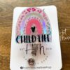 Child Life Badge Reel, Boho Rainbow, Retractable ID Holder, Interchangeable Badge Reel, ccls badge reel, child life badge