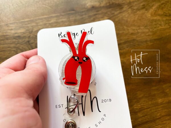 il_fullxfull.3891938064_b8hn Cardiologist Badge Reel, aorta badge reel, Heart badge reel, Nurse Badge Reel, Retractable ID Holder, Interchangeable, Glitter Badge Reel