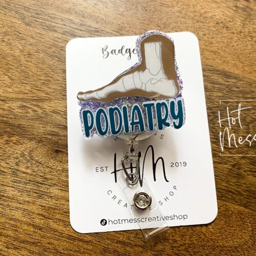 Podiatrist Funny Badge Reel, Doctors Office ID holder, Cute badge reel, foot doctor, DPM