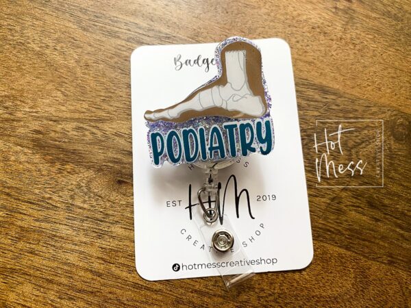Podiatrist Funny Badge Reel, Doctors Office ID holder, Cute badge reel, foot doctor, DPM