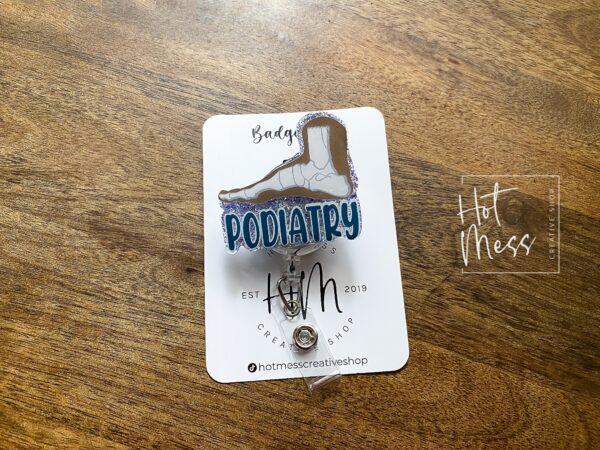 Podiatrist Funny Badge Reel, Doctors Office ID holder, Cute badge reel, foot doctor, DPM