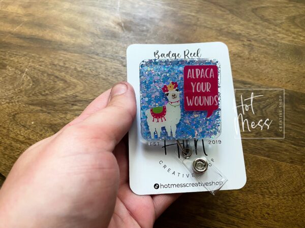 Alpaca Your Wound Badge Reel, Wound Care Nurse Badge Reel, RN ID Holder, Retractable Acrylic Badge Reel, Nurse Gift, Boo Boo Crew