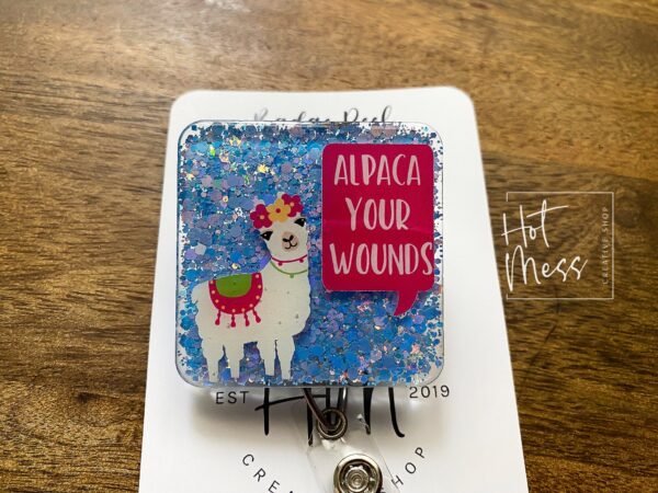 Alpaca Your Wound Badge Reel, Wound Care Nurse Badge Reel, RN ID Holder, Retractable Acrylic Badge Reel, Nurse Gift, Boo Boo Crew