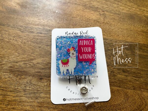 Alpaca Your Wound Badge Reel, Wound Care Nurse Badge Reel, RN ID Holder, Retractable Acrylic Badge Reel, Nurse Gift, Boo Boo Crew